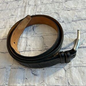 ROBERT TALBOTT MADE IN ITALY GENUINE LEATHER SOLID BRASS BUCKLE MENS CROC BELT